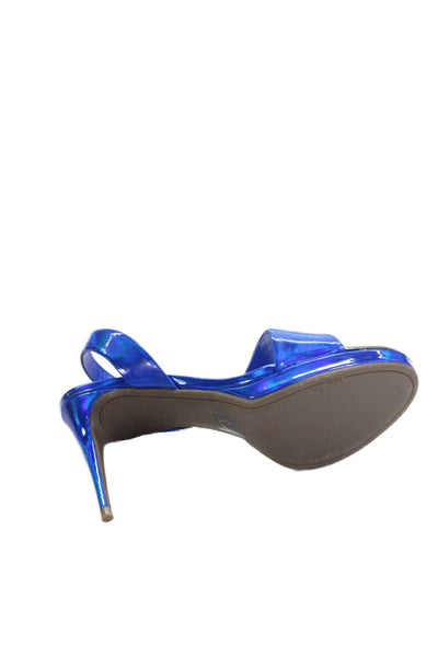 DKNY Womens Strappy Diva Slingbacks Sandal Heels Blue Size 7 Medium