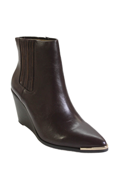 BCBGeneration Womens Jacksin Wedge Heel Ankle Boots Mocha Brown Size 6.5 Medium