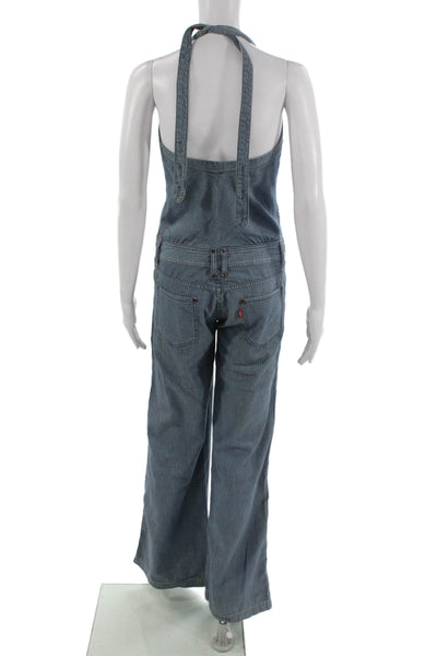 Levi's Womens Halter Neck Sleeveless Cotton Jumpsuit Blue Size S