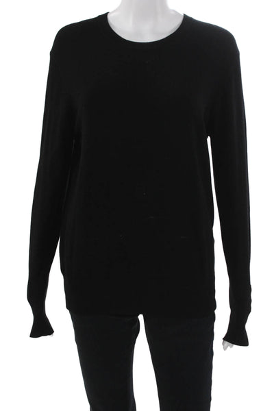 Zara Women Pullover Black Round Neck Long Sleeve Viscose Blend Size 2XL