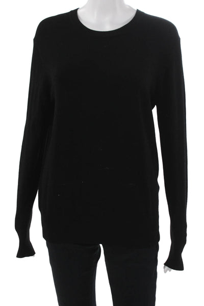 Zara Women Pullover Black Round Neck Long Sleeve Viscose Blend Size 2XL
