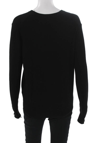 Zara Women Pullover Black Round Neck Long Sleeve Viscose Blend Size 2XL