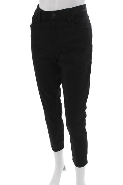 Good American Women Black High Rise Ankle Cropped Jeans Size 14