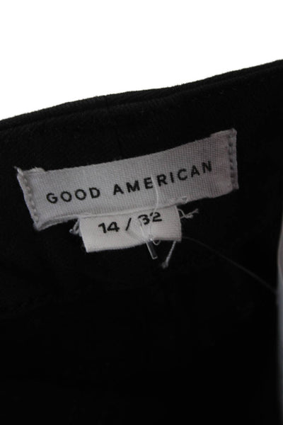 Good American Women Black High Rise Ankle Cropped Jeans Size 14