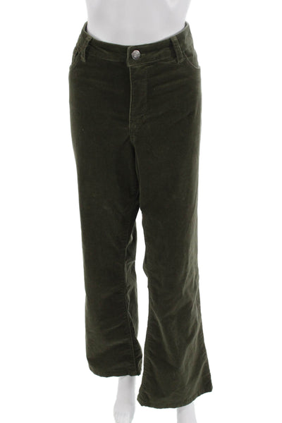 KUT from the Kloth Women Pants Green Cotton Blend Button Solid Army Size 14