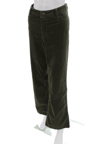 KUT from the Kloth Women Pants Green Cotton Blend Button Solid Army Size 14