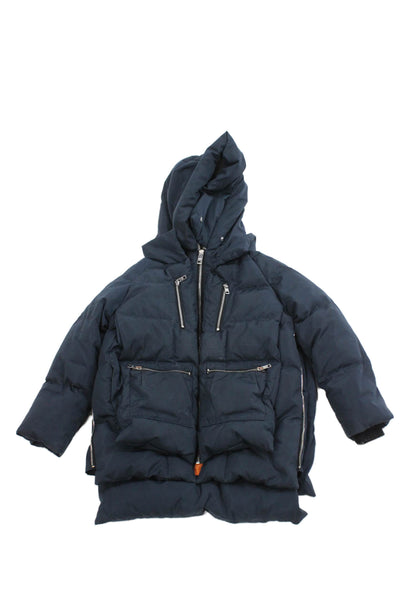 Orolay Boys Hooded Zip Up Puffer Coat Navy Size 6-7Y