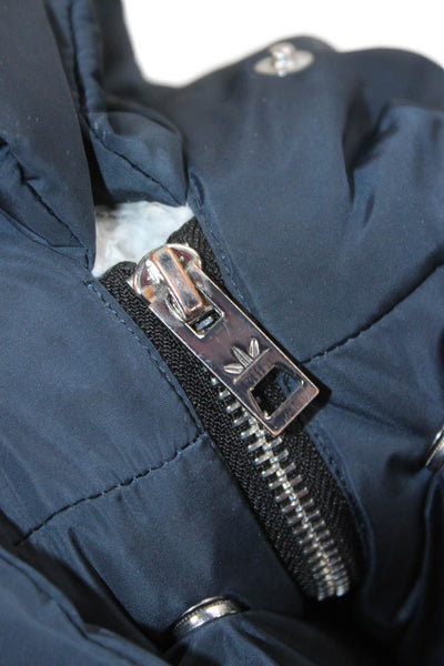 Orolay Boys Hooded Zip Up Puffer Coat Navy Size 6-7Y