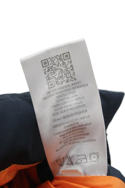 Orolay Boys Hooded Zip Up Puffer Coat Navy Size 6-7Y