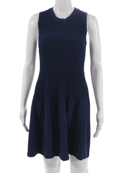 Elizabeth and James Womens Fit and Flare Sweater Dress Dark Blue Size S