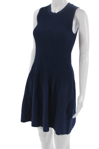 Elizabeth and James Womens Fit and Flare Sweater Dress Dark Blue Size S