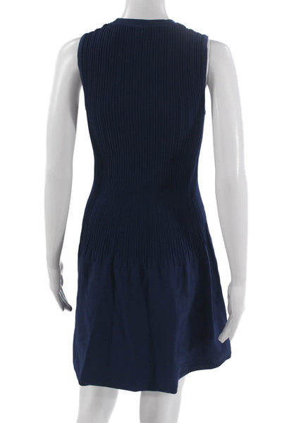 Elizabeth and James Womens Fit and Flare Sweater Dress Dark Blue Size S
