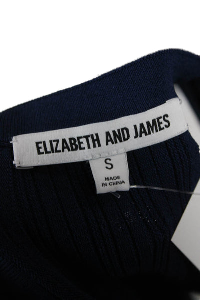 Elizabeth and James Womens Fit and Flare Sweater Dress Dark Blue Size S