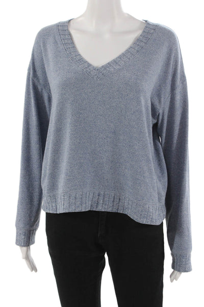 Z Supply Unisex Pullover Sweater V-Neck Long Sleeve Blue Size M