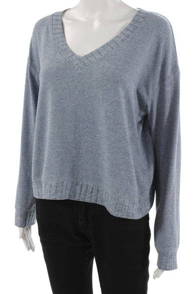 Z Supply Unisex Pullover Sweater V-Neck Long Sleeve Blue Size M