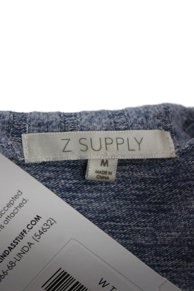 Z Supply Unisex Pullover Sweater V-Neck Long Sleeve Blue Size M