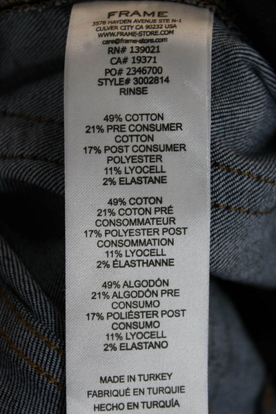 Frame Womens Bootcut Flared Jeans Dark Blue Mid Rise Button Size 28