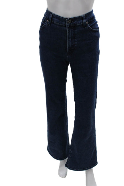 Frame Womens Bootcut Flared Jeans Dark Blue Mid Rise Button Size 28