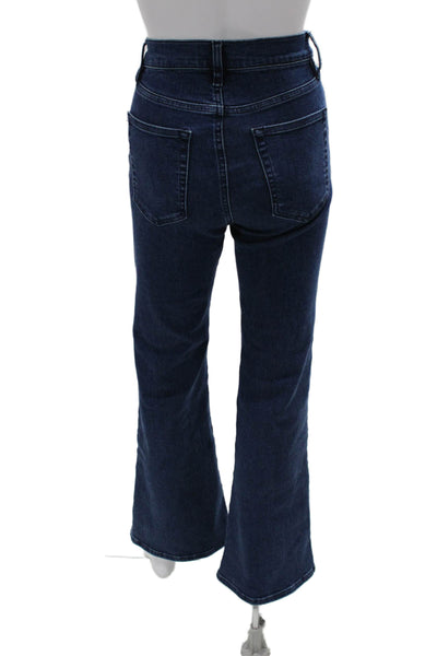 Frame Womens Bootcut Flared Jeans Dark Blue Mid Rise Button Size 28