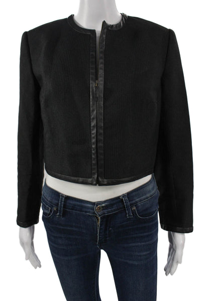 Ralph Lauren Black Label Women Black Blazer Zip Long Sleeve Size 8