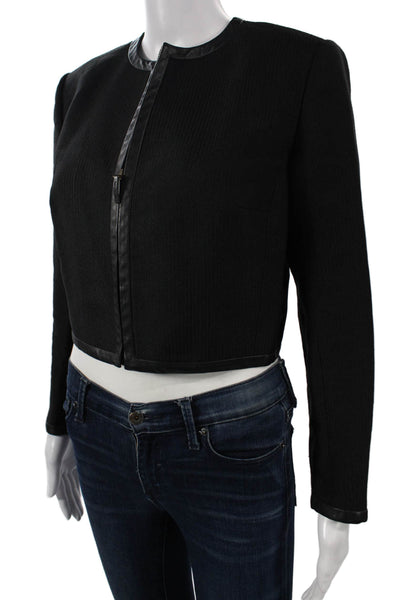 Ralph Lauren Black Label Women Black Blazer Zip Long Sleeve Size 8