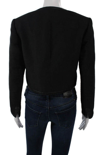 Ralph Lauren Black Label Women Black Blazer Zip Long Sleeve Size 8