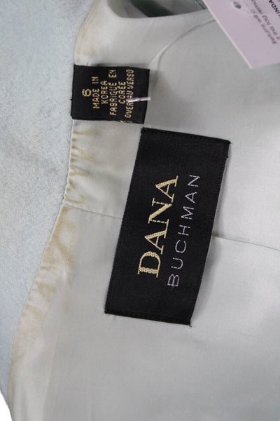 Dana Buchman Women Cashmere Button Long Sleeve Jacket Light Blue Size 6