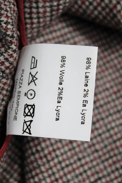 Piazza Sempione Women Ankle Cropped Dress Pants Brown Check Wool Size 46