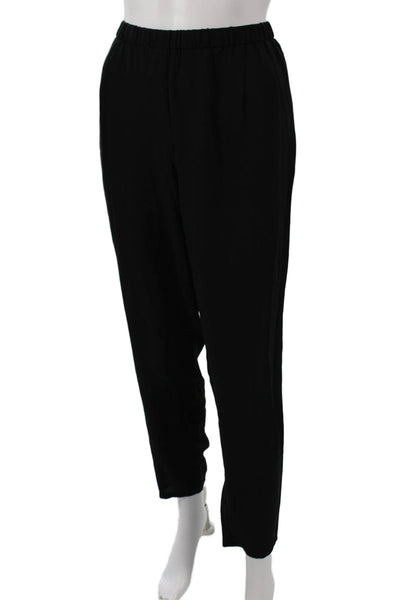 Eileen Fisher Women Ankle Pants Black Silk Size PL