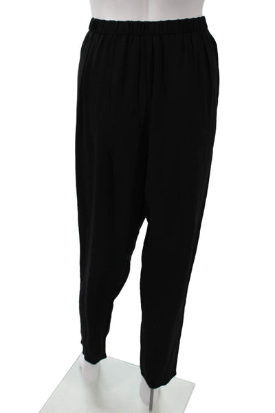 Eileen Fisher Women Ankle Pants Black Silk Size PL