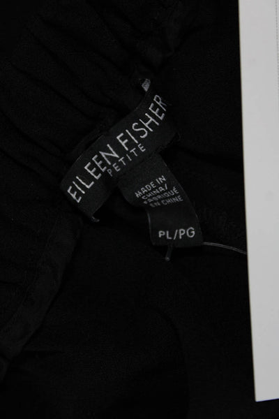 Eileen Fisher Women Ankle Pants Black Silk Size PL