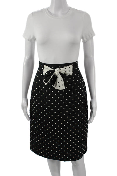 Rickie Freeman Teri Jon Women 2pc Polka Dot Suit Black Tie 3/4 Sleeve Size 6