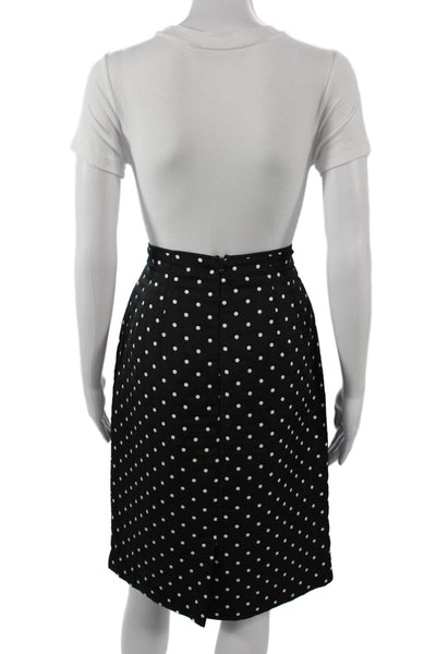 Rickie Freeman Teri Jon Women 2pc Polka Dot Suit Black Tie 3/4 Sleeve Size 6