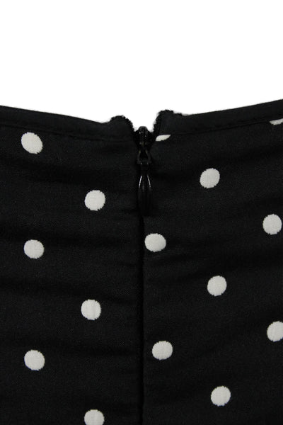 Rickie Freeman Teri Jon Women 2pc Polka Dot Suit Black Tie 3/4 Sleeve Size 6