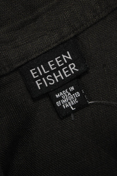 Eileen Fisher Women Black Wool Straight Pencil Midi Skirt Size L