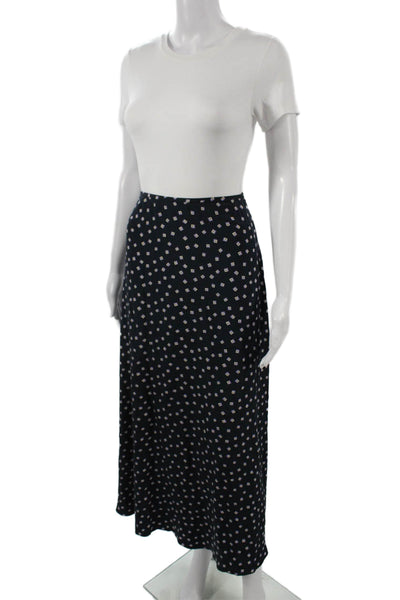 Lauren Ralph Lauren Women A-Line Maxi Skirt Dark Blue Viscose Geometric Size 10