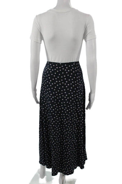 Lauren Ralph Lauren Women A-Line Maxi Skirt Dark Blue Viscose Geometric Size 10
