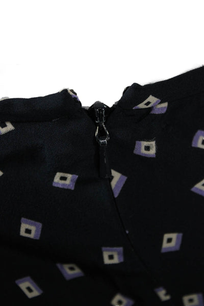 Lauren Ralph Lauren Women A-Line Maxi Skirt Dark Blue Viscose Geometric Size 10