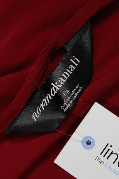 Norma Kamali Women Red Shift Tank Dress Sleeveless Round Neck Size L