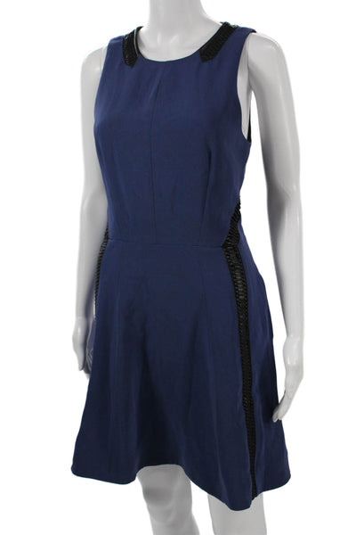 Rag & Bone Women A-Line Fit Flare Dark Blue Sleeveless Round Neck Dress Size 4