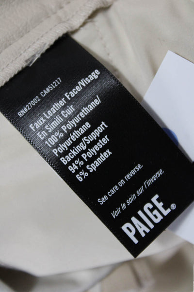 Paige Womens Cropped Dress Pants Beige Buckle 27in Size 4