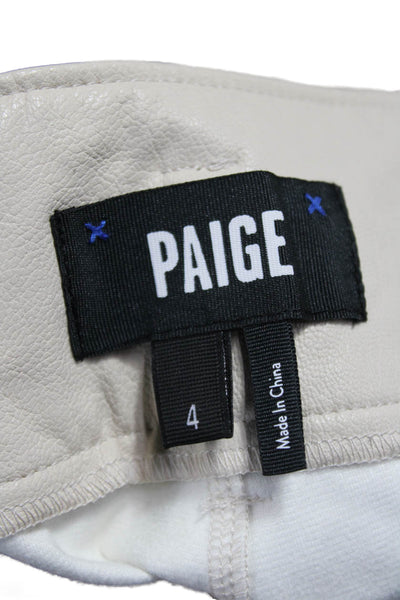 Paige Womens Cropped Dress Pants Beige Buckle 27in Size 4