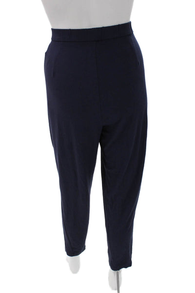 Eileen Fisher Women Cropped Ankle Pants Dark Blue Polyurethane Size M