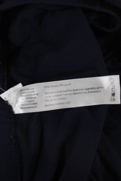Eileen Fisher Women Cropped Ankle Pants Dark Blue Polyurethane Size M
