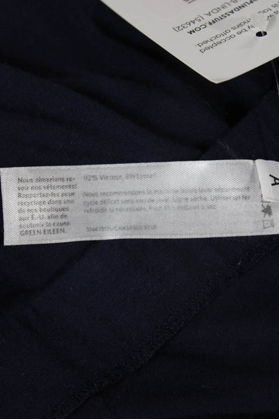 Eileen Fisher Women Cropped Ankle Pants Dark Blue Polyurethane Size M