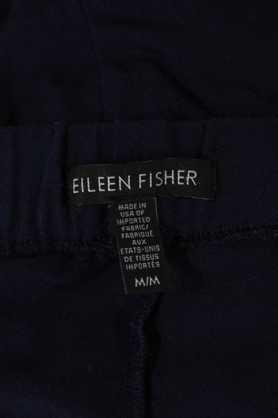 Eileen Fisher Women Cropped Ankle Pants Dark Blue Polyurethane Size M