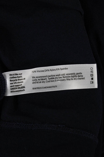 Eileen Fisher Women Cropped Ankle Pants Dark Blue Size L