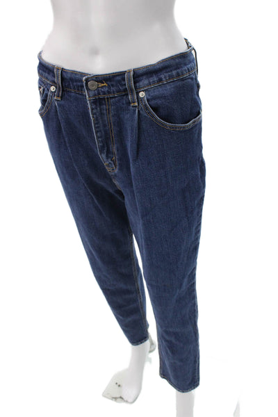 Levis Womens Mom Tapered Dark Blue Jeans Mid Rise Inseam 26 Size 30