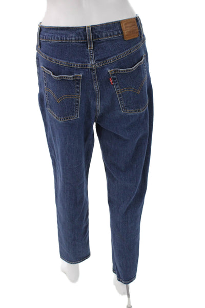 Levis Womens Mom Tapered Dark Blue Jeans Mid Rise Inseam 26 Size 30