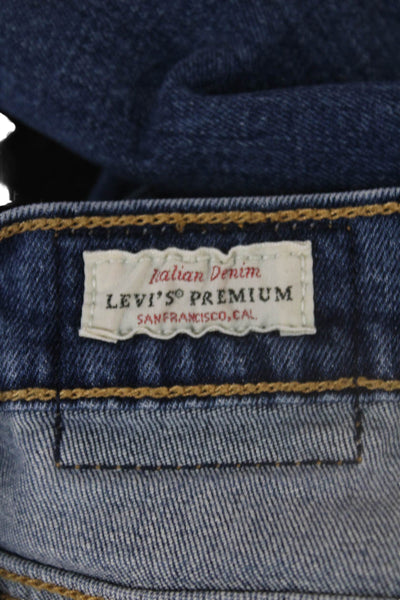 Levis Womens Mom Tapered Dark Blue Jeans Mid Rise Inseam 26 Size 30
